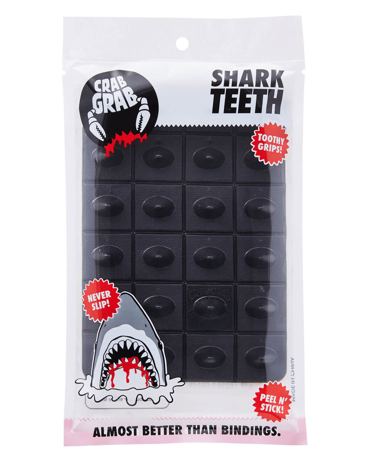 Crab Grab - Shark Teeth stomp pad, packaging view, Black.