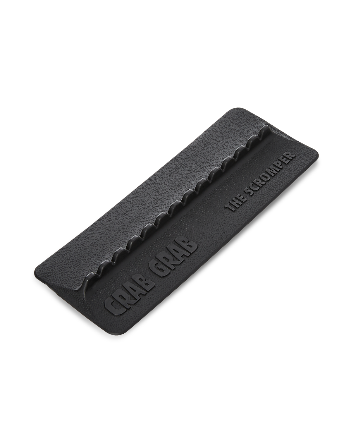 Crab Grab - Scromper stomp pad and boot scraper, angle view, Black.