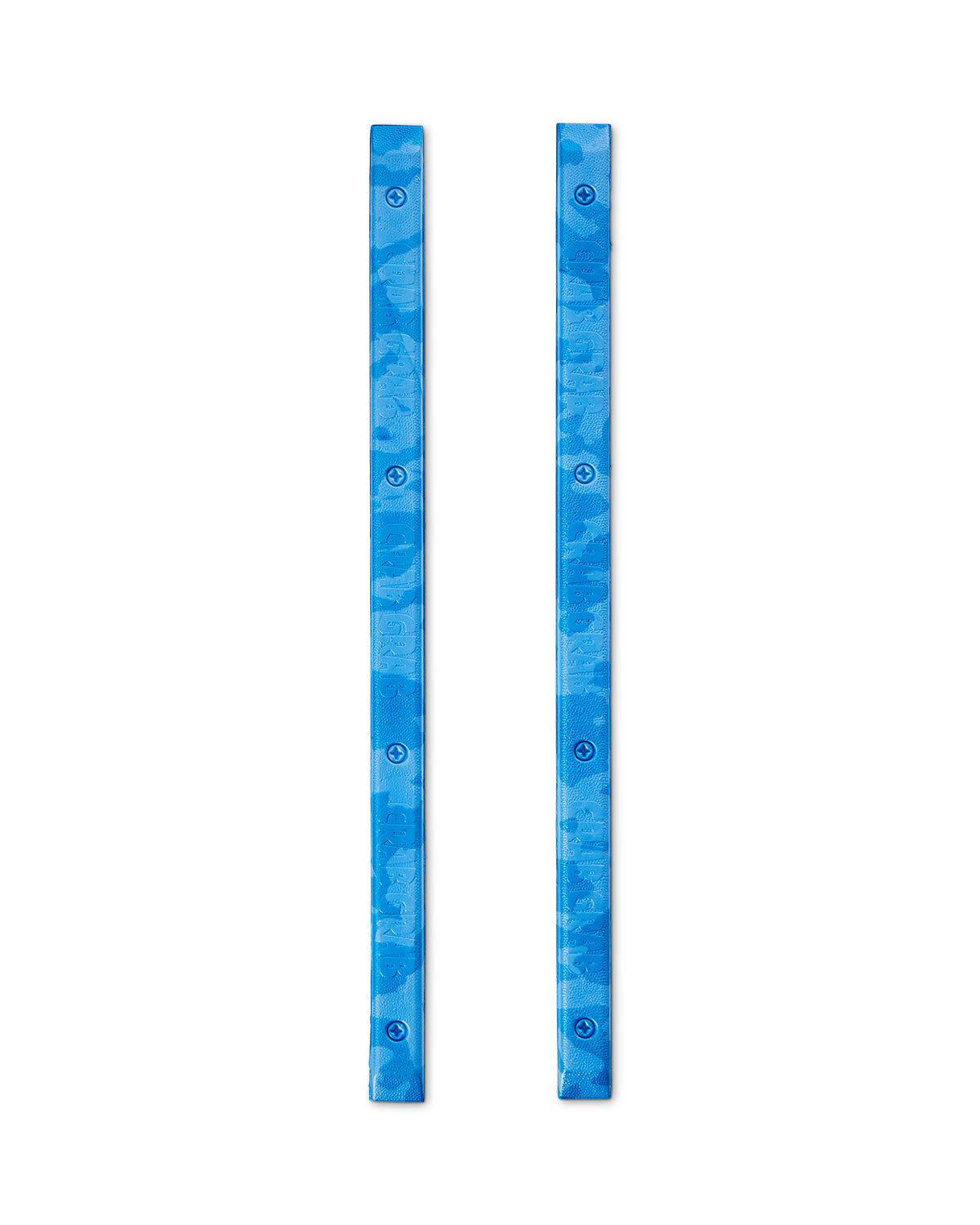 Crab Grab - Skate Rails snowboard grab traction, top view, Blue Swirl.