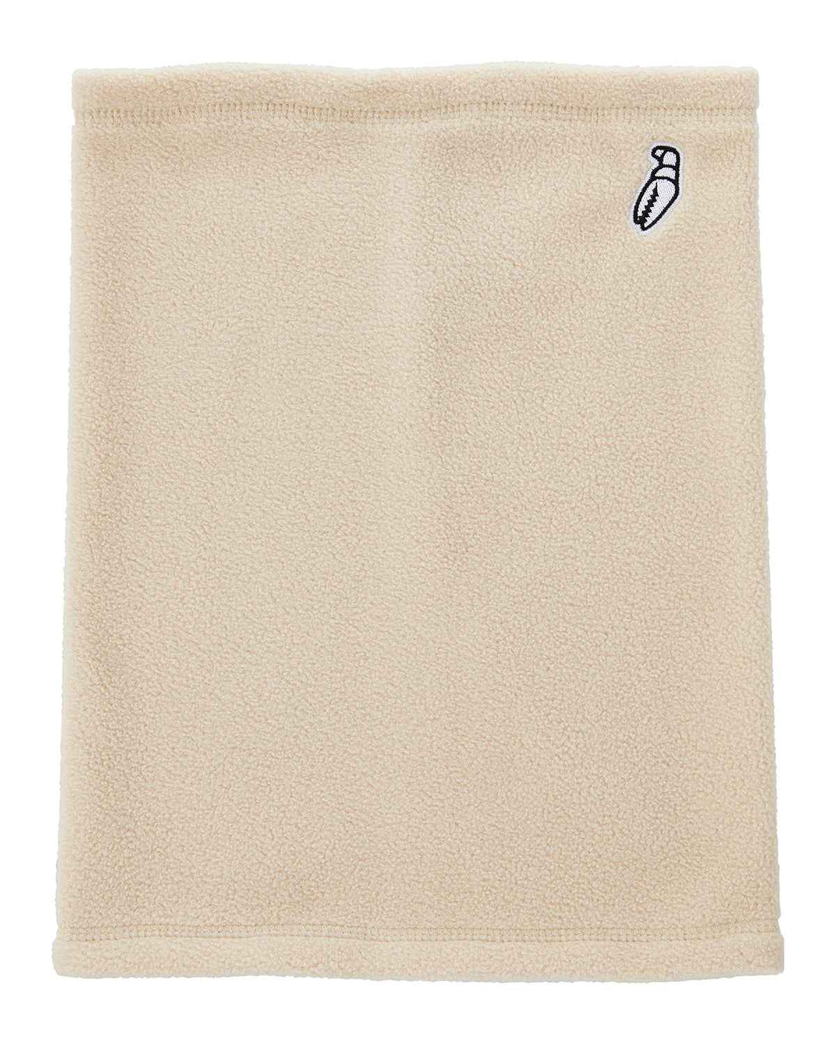 Crab Grab - Fruzz Tube cozy fleece neck gaiter for snowboarding, flat view in Oatmeal.
