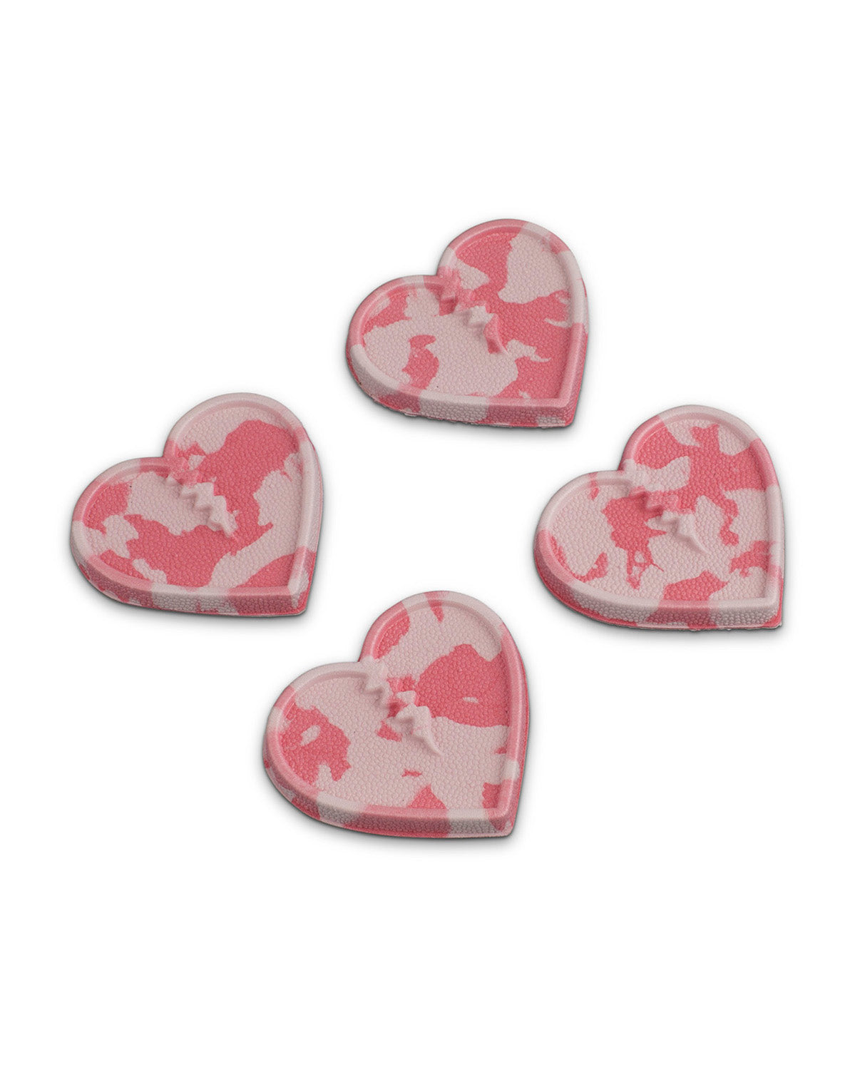 Crab Grab - Mini Hearts stomp pad foam traction angle view - Bubblegum Swirl.