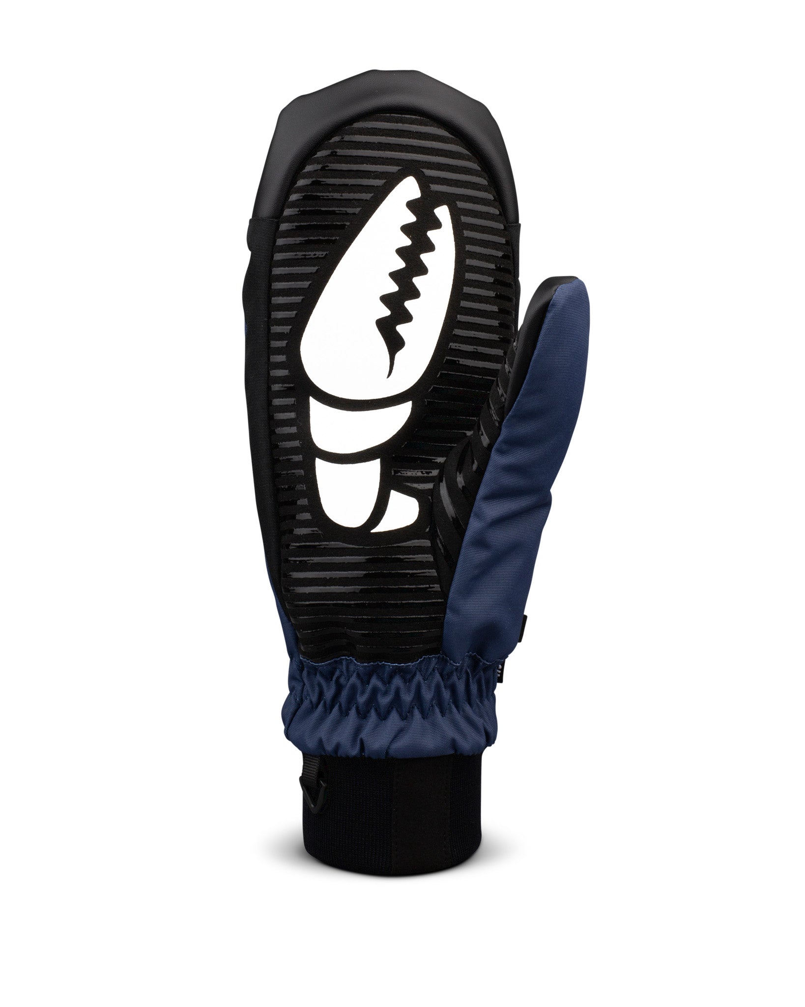 Crab Grab Slush Mitt - warm weather snowboard mitt in Navy blue, back view with wrist leash.