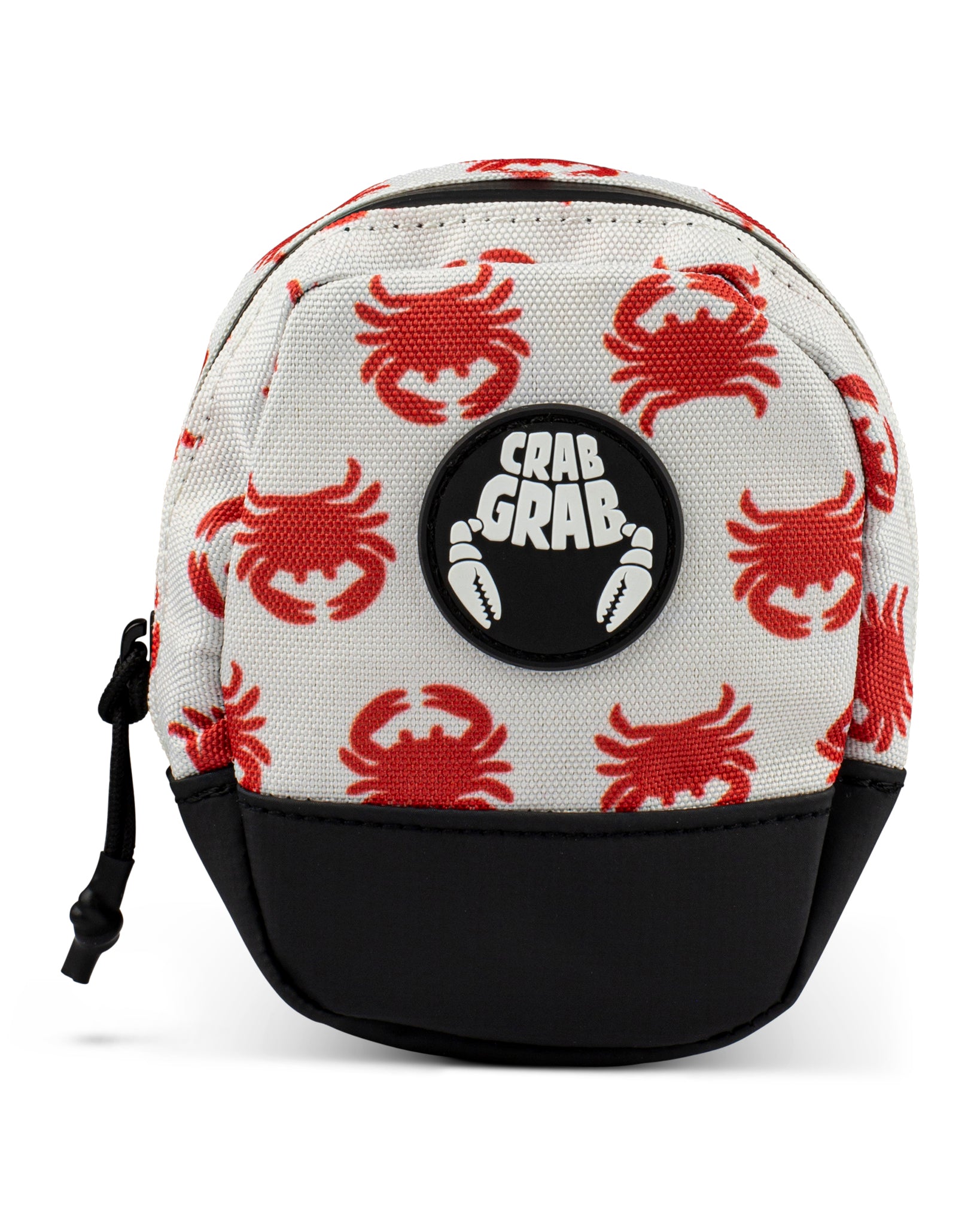 Crab Grab - The Mini Binding Bag™ for snowboard bindings, Crabs (white with red print) color way