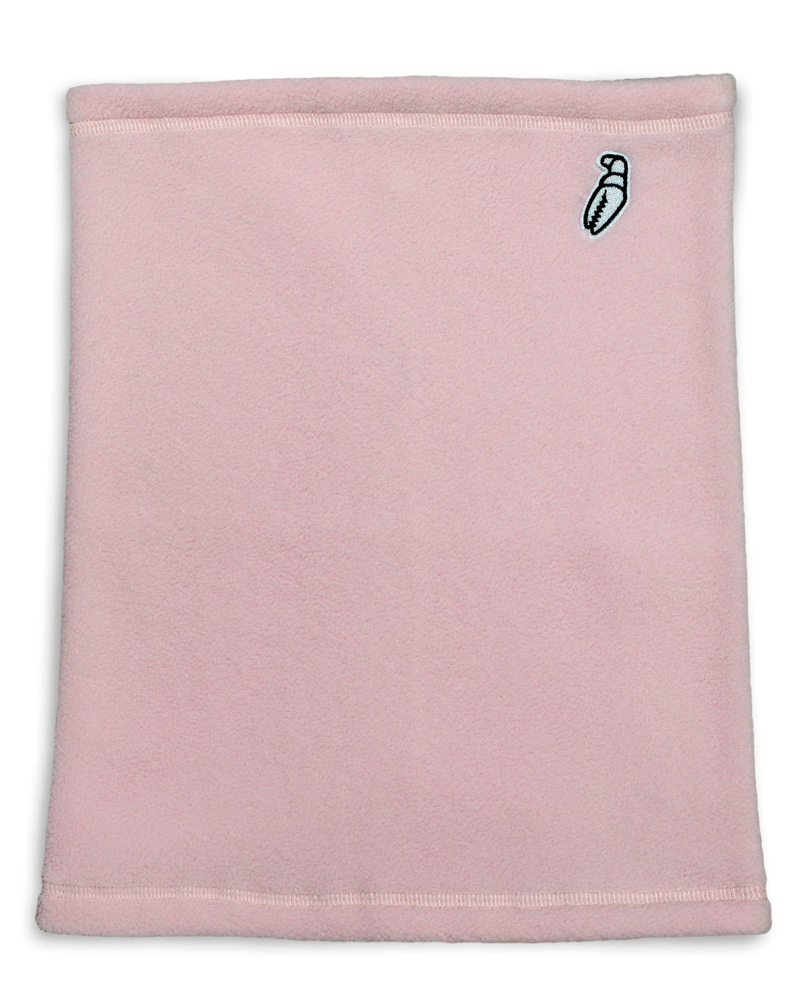 Crab Grab - Fruzz Tube cozy fleece neck gaiter for snowboarding, flat view in Soft Pink.