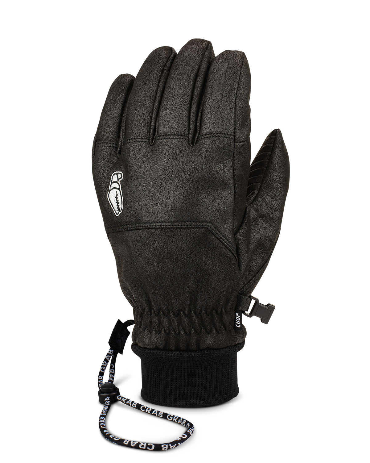 Crab Grab Chop vegan leather snowboard winter glove in black