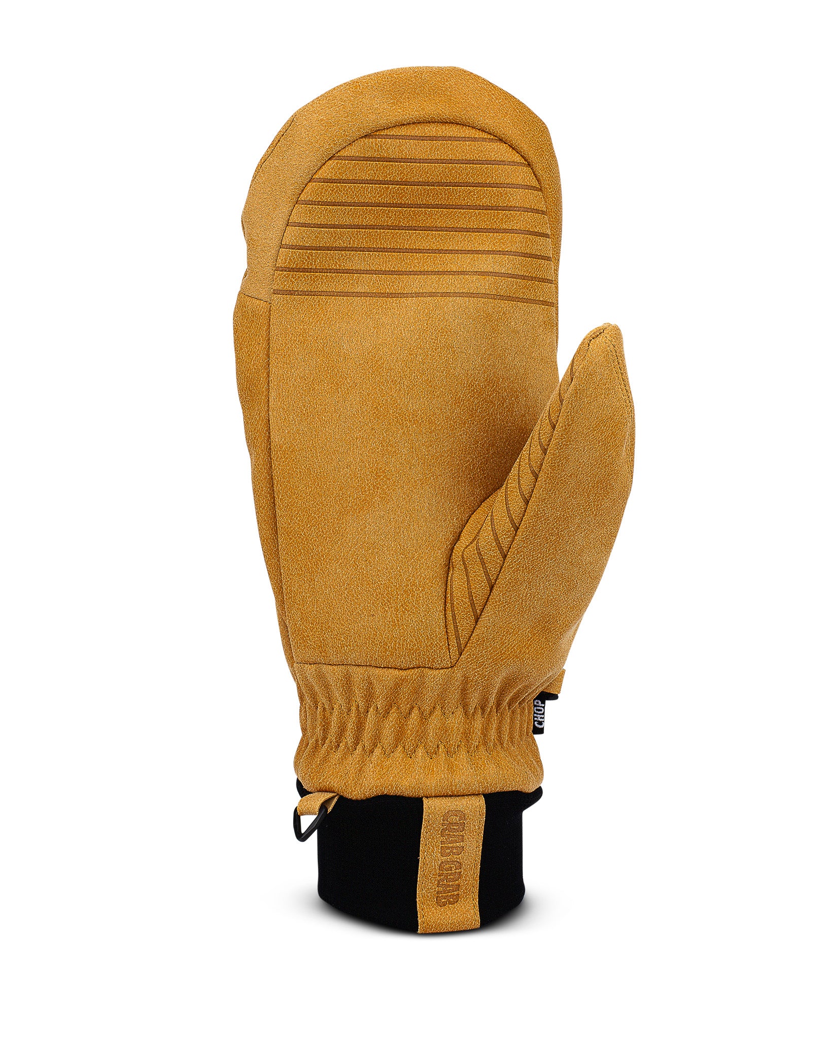 Crab Grab Chop vegan leather snowboard mitten in tan