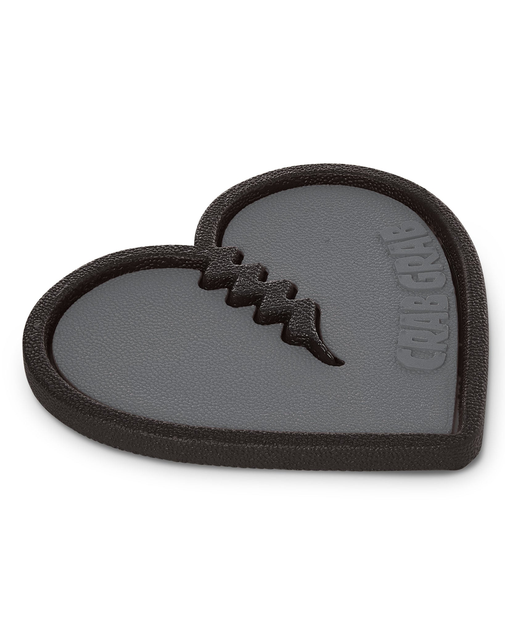 Crab Grab - Mega Heart stomp pad foam traction angle view - Stealth Mode double black.