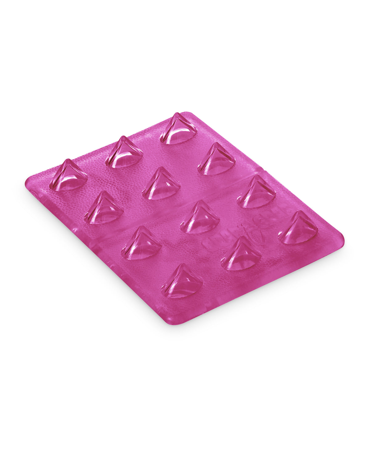 Crab Grab - Mini Shark Teeth stomp pad angle view, Clear Pink color.