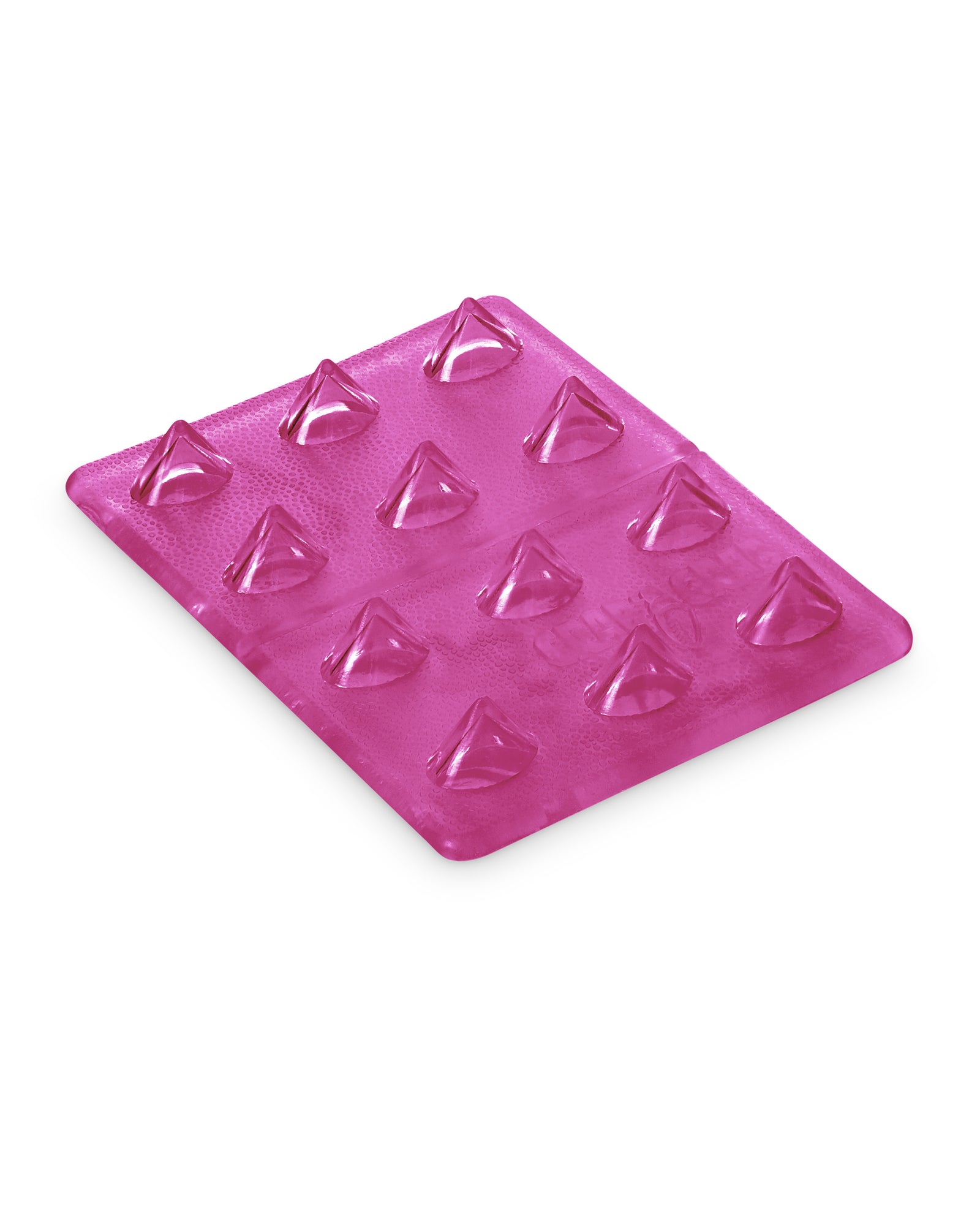 Crab Grab - Mini Shark Teeth stomp pad angle view, Clear Pink color.