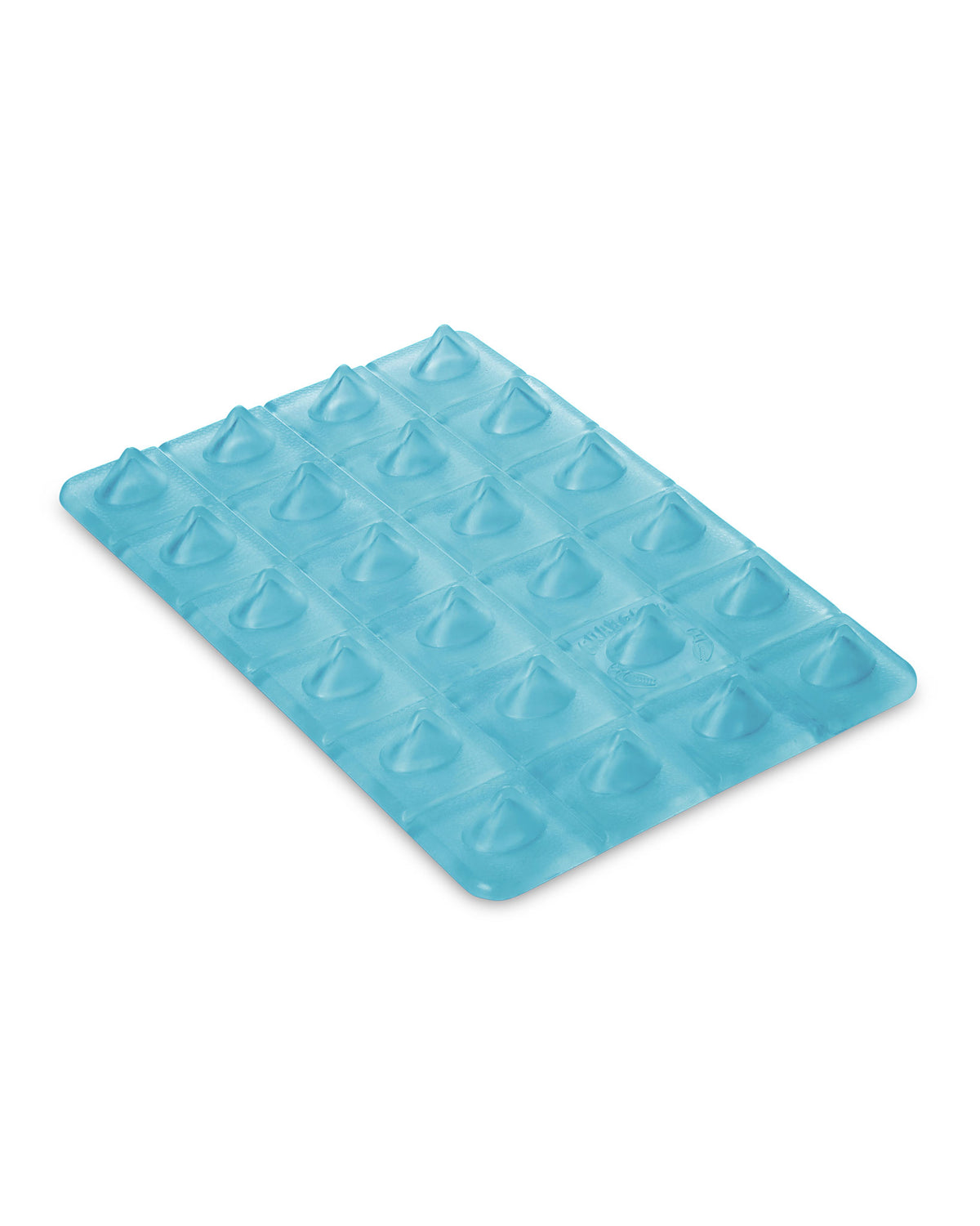 Crab Grab - Shark Teeth stomp pad, angle view, Clear Blue.