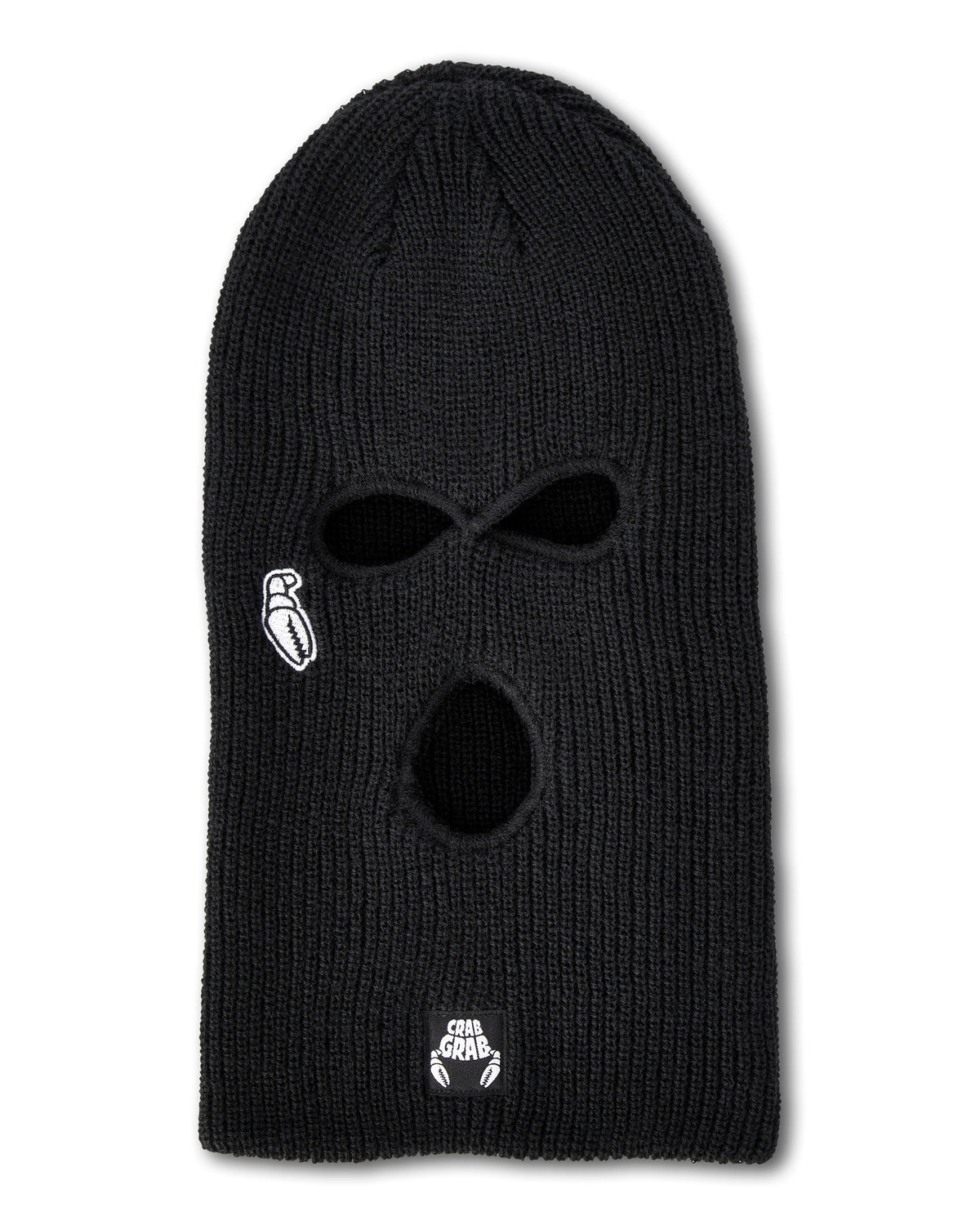 Crab Grab - Goon Mask knit snowboard face mask in Black.