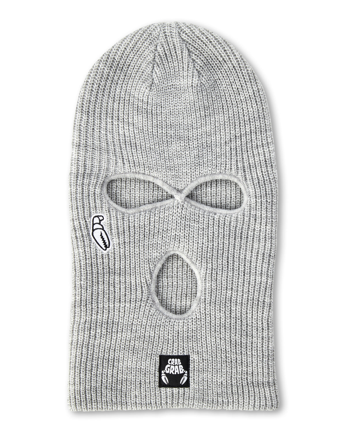 Crab Grab - Goon Mask knit snowboard face mask in Grey.