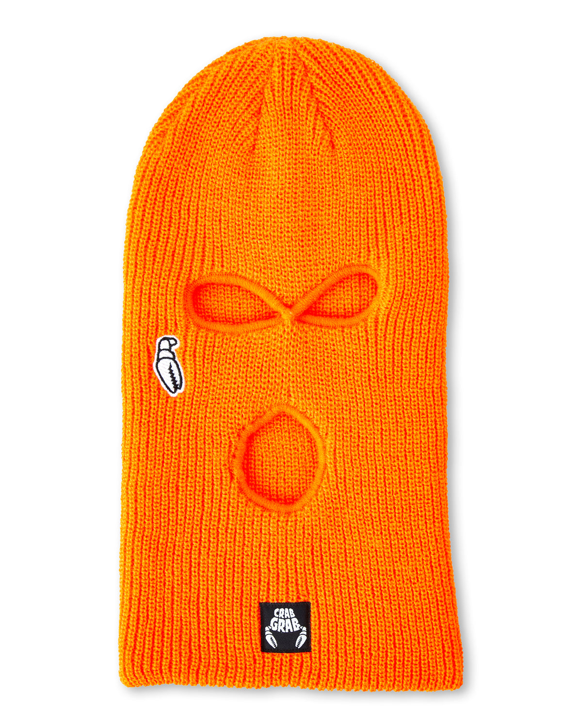 Crab Grab - Goon Mask knit snowboard face mask in Orange.