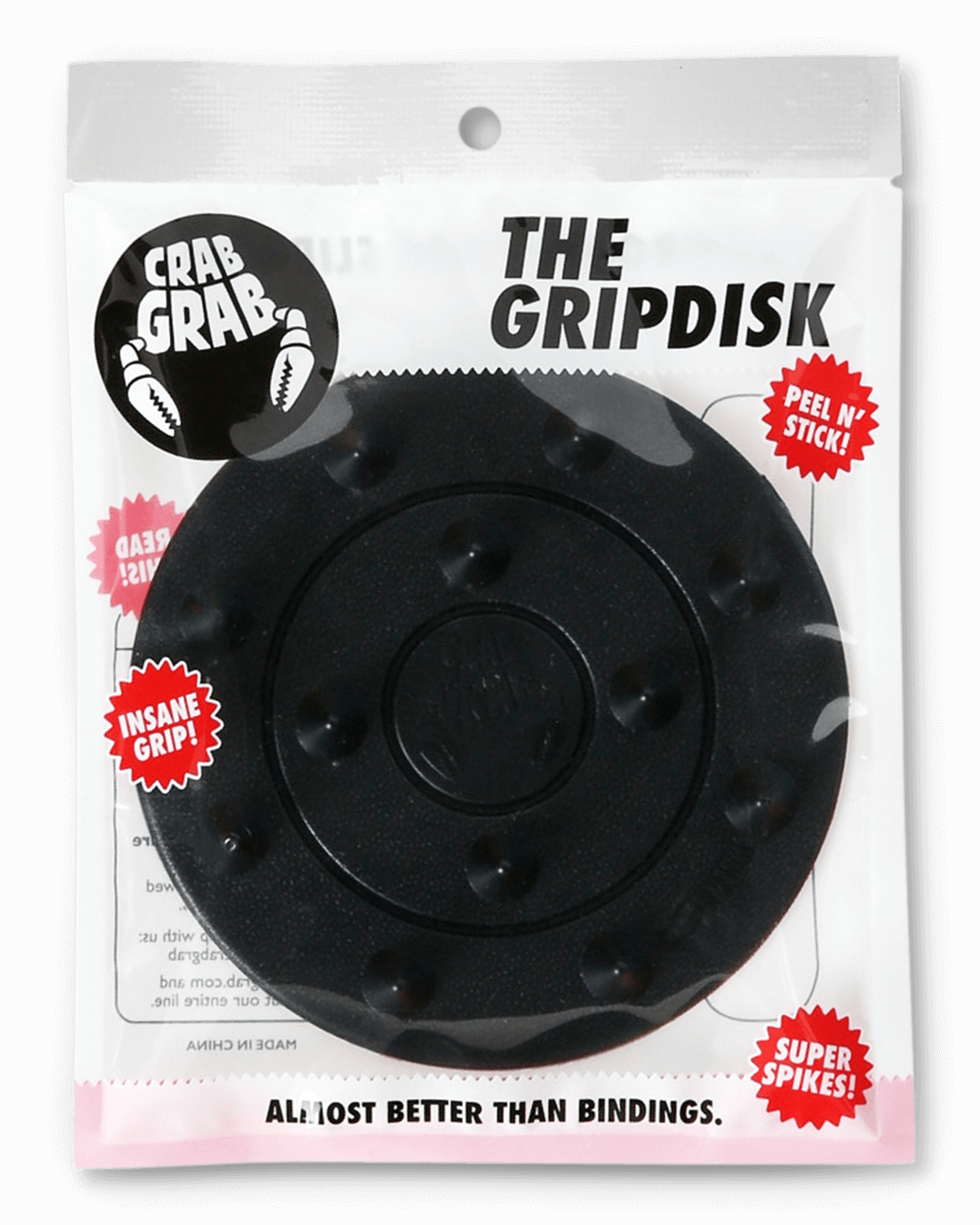 Crab Grab - Grip Disk™ stomp pad in packaging - Black.