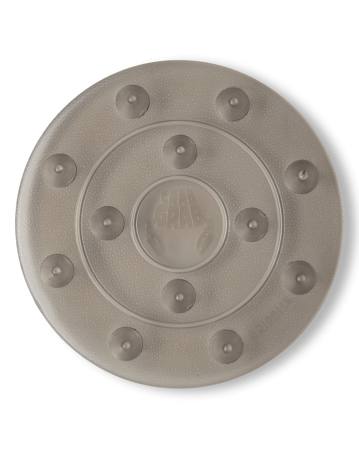 Crab Grab - Grip Disk™ stomp pad top view - Smoke.