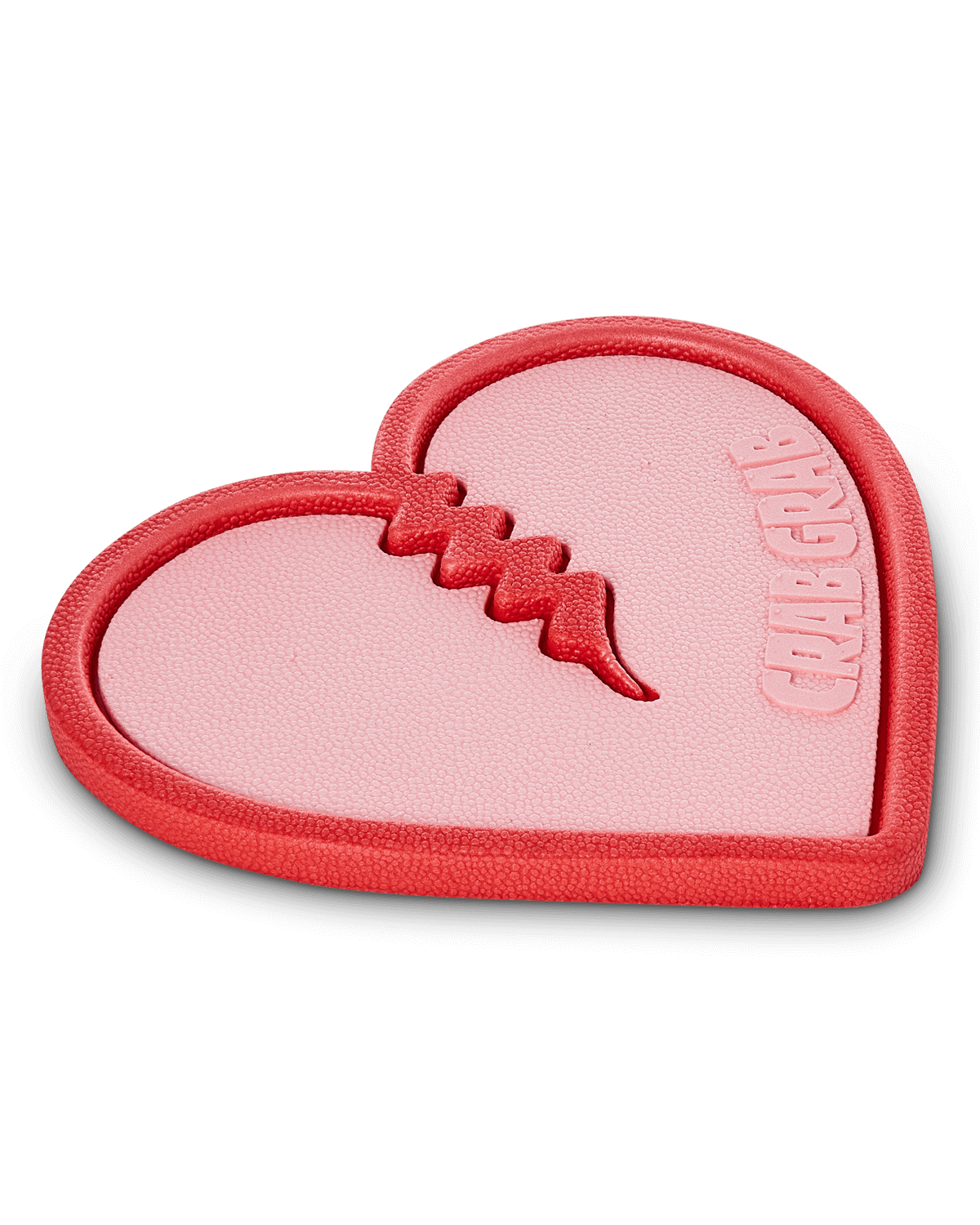Crab Grab - Mega Heart stomp pad foam traction angle view - Bubblegum.