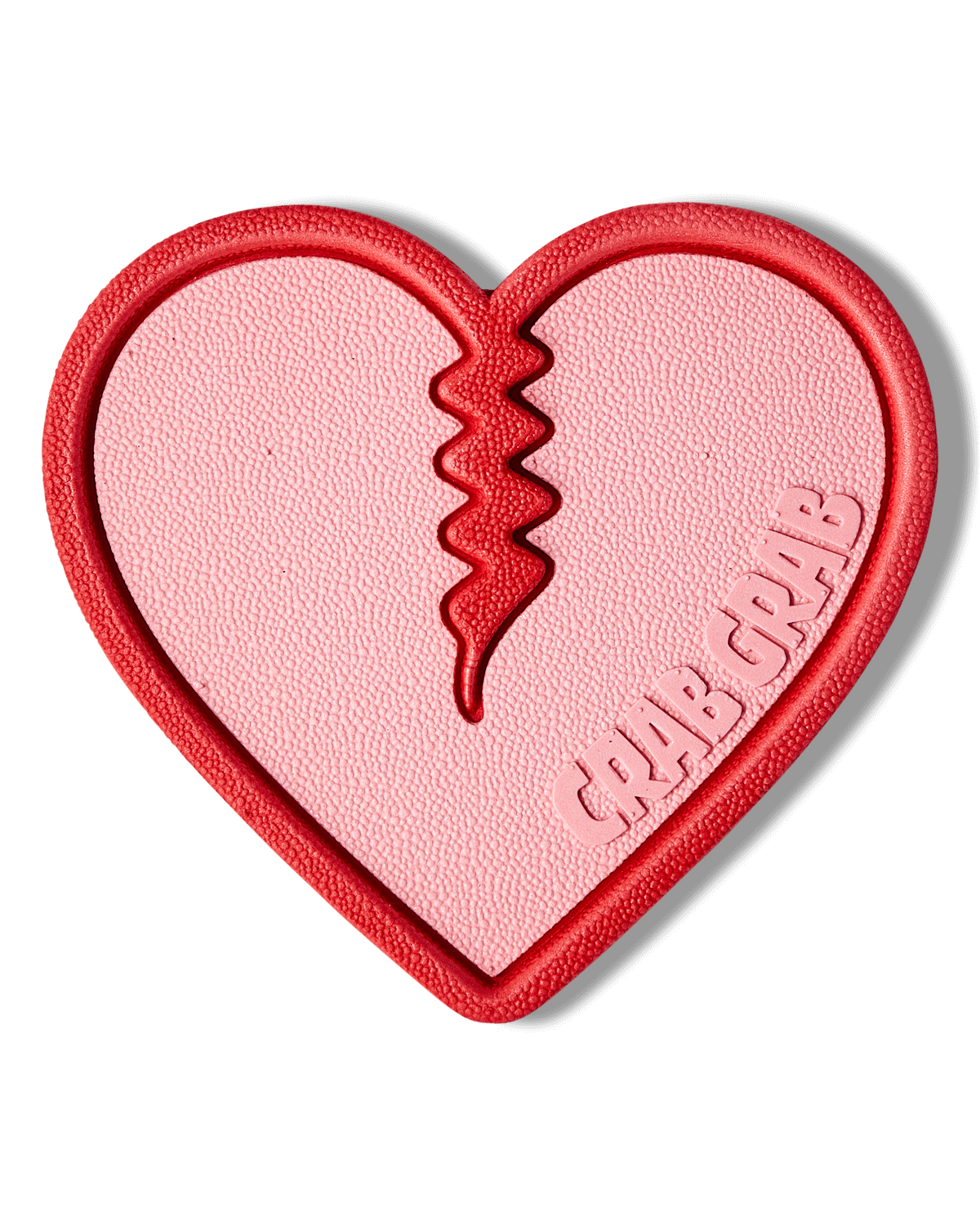 Crab Grab - Mega Heart stomp pad foam traction top view - Bubblegum.