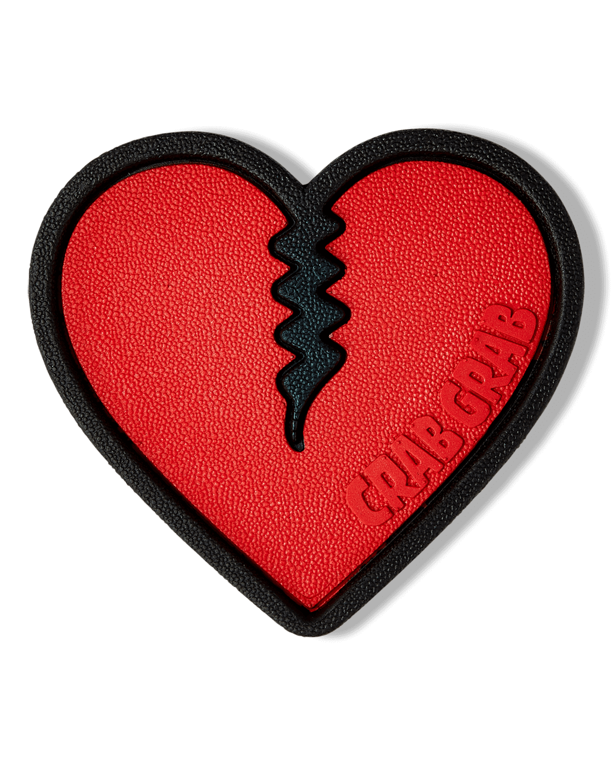 Crab Grab - Mega Heart stomp pad foam traction top view - Red and Black.