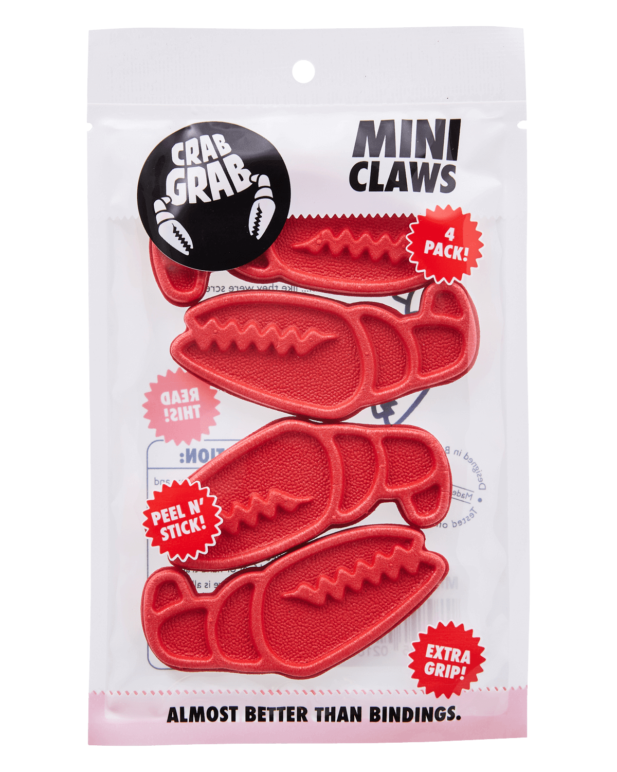 Crab Grab - Mini Claws stomp pad foam traction in packaging - Red.