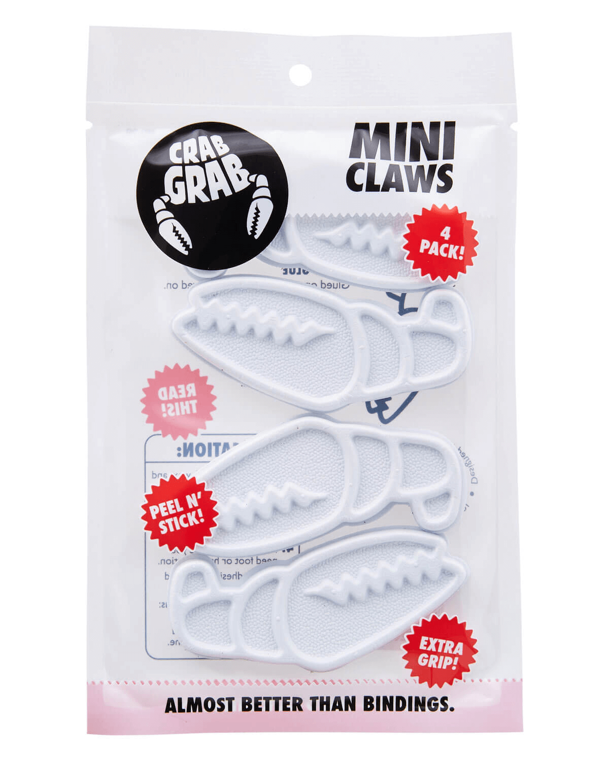 Crab Grab - Mini Claws stomp pad foam traction in packaging - White.