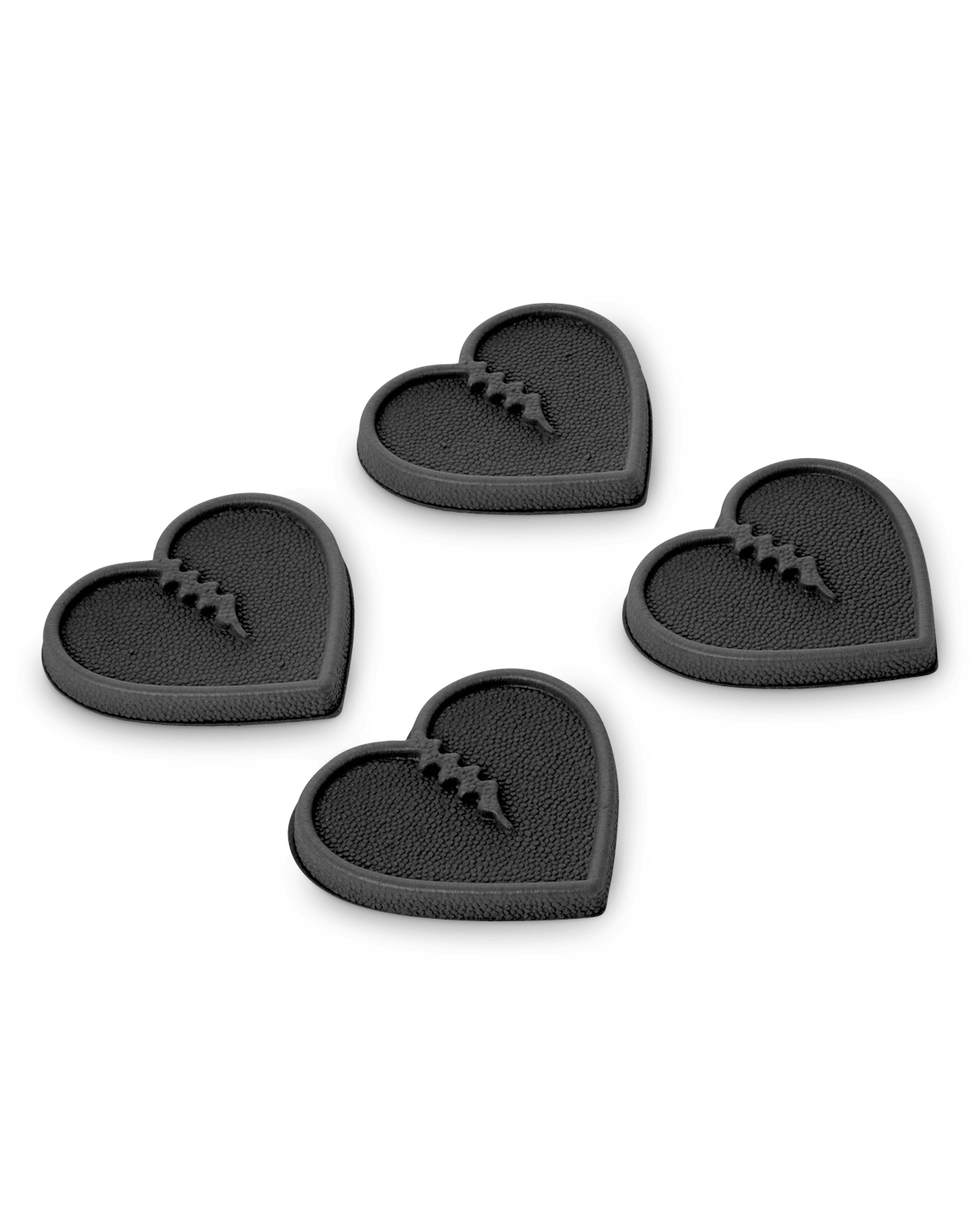 Crab Grab - Mini Hearts stomp pad foam traction angle view - Black.