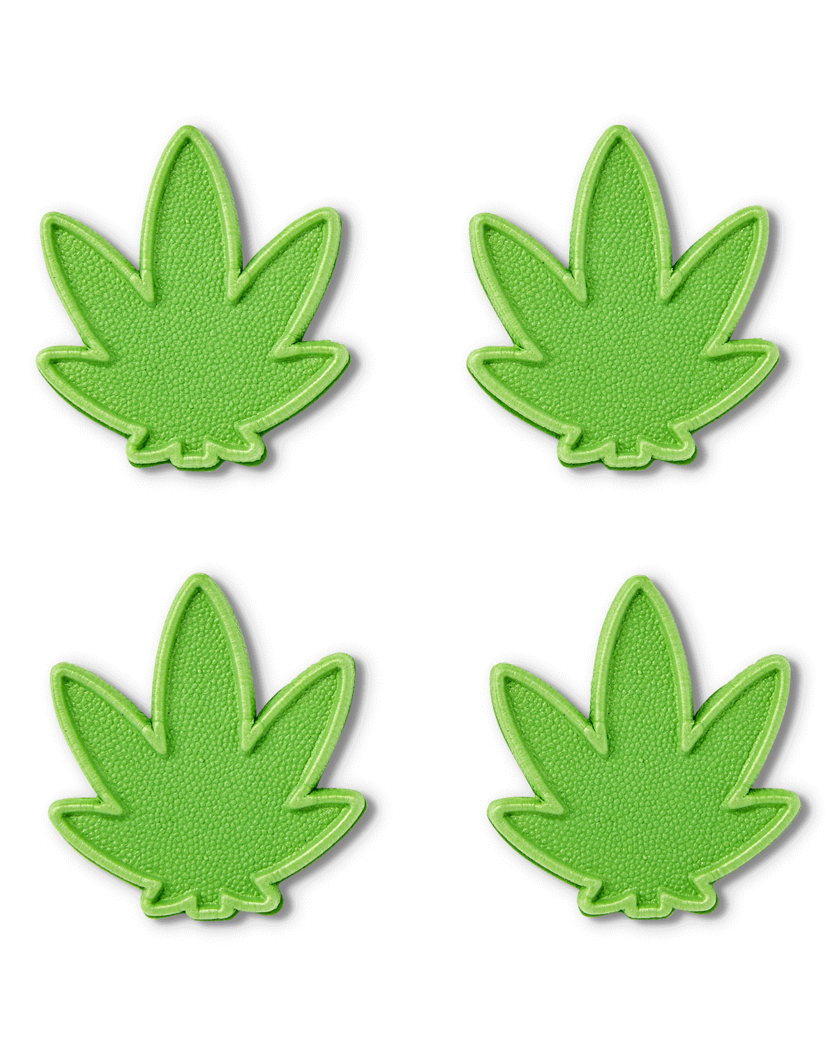 Crab Grab - Mini Seaweed (weed leaf shape) stomp pad foam traction top view - Green.