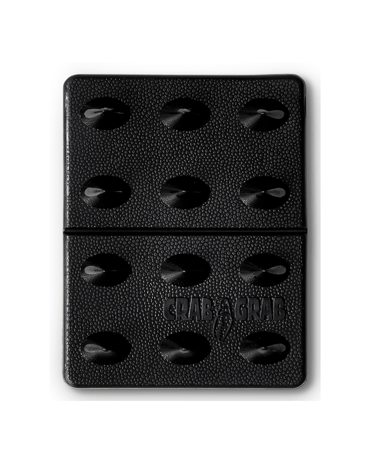 Crab Grab - Mini Shark Teeth stomp pad top view, Black color.