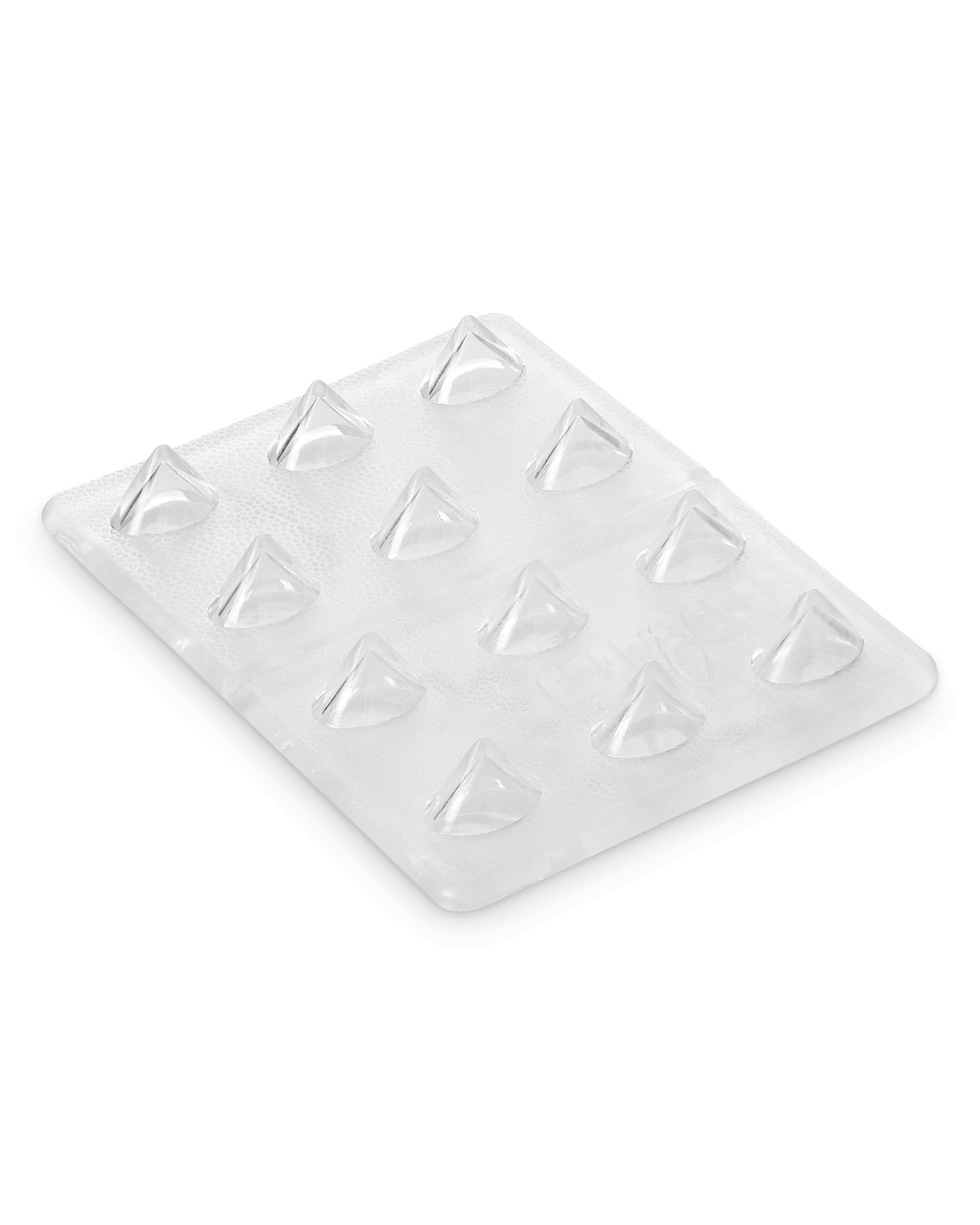 Crab Grab - Mini Shark Teeth stomp pad angle view, Clear color.