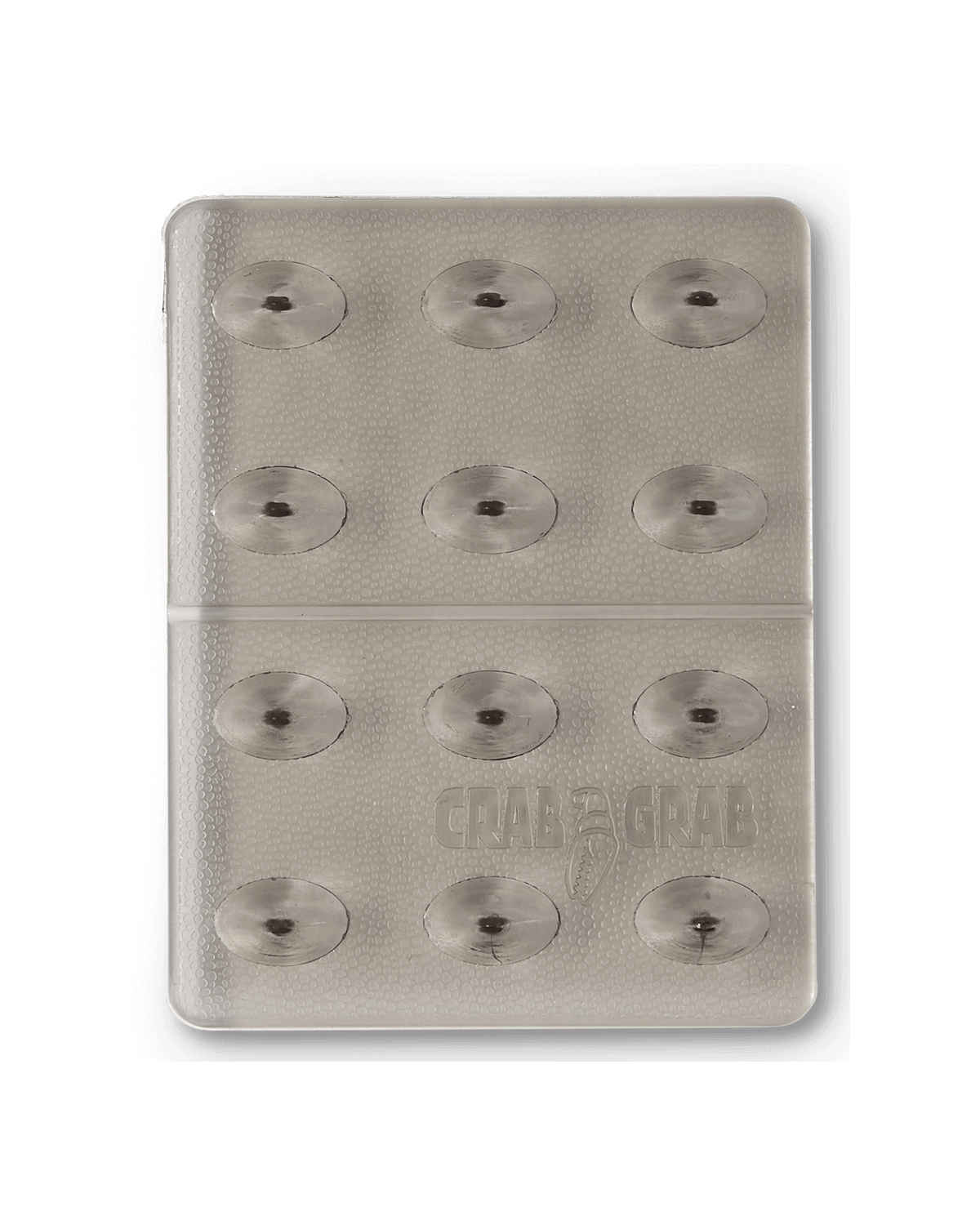 Crab Grab - Mini Shark Teeth stomp pad top view, Smoke color.