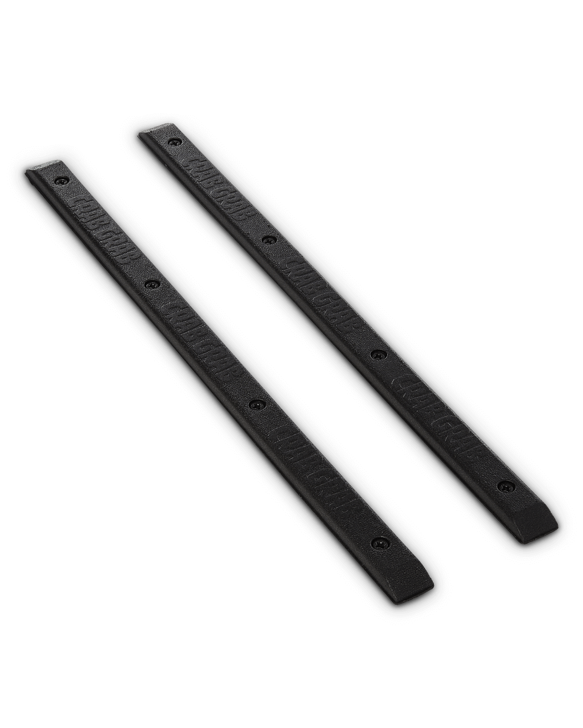 Crab Grab - Skate Rails snowboard grab traction, angle view, Black.