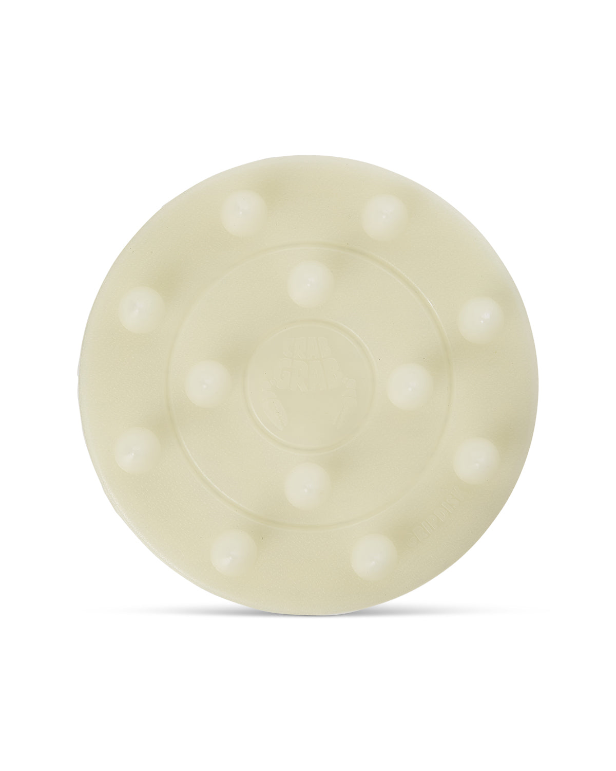 Crab Grab - Grip Disk™ stomp pad top view - Glow In The Dark.
