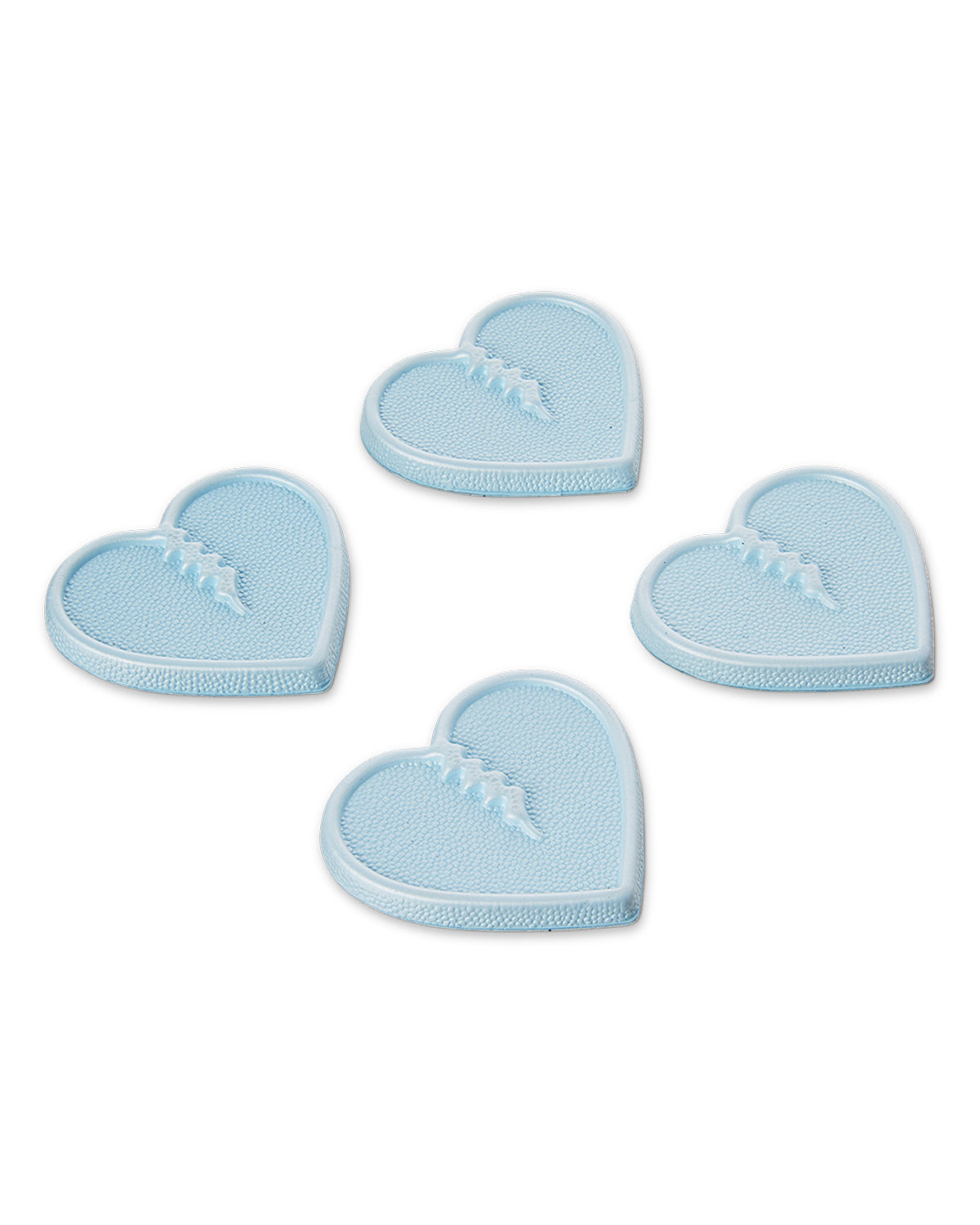 Crab Grab - Mini Hearts stomp pad foam traction angle view - Powder Blue.