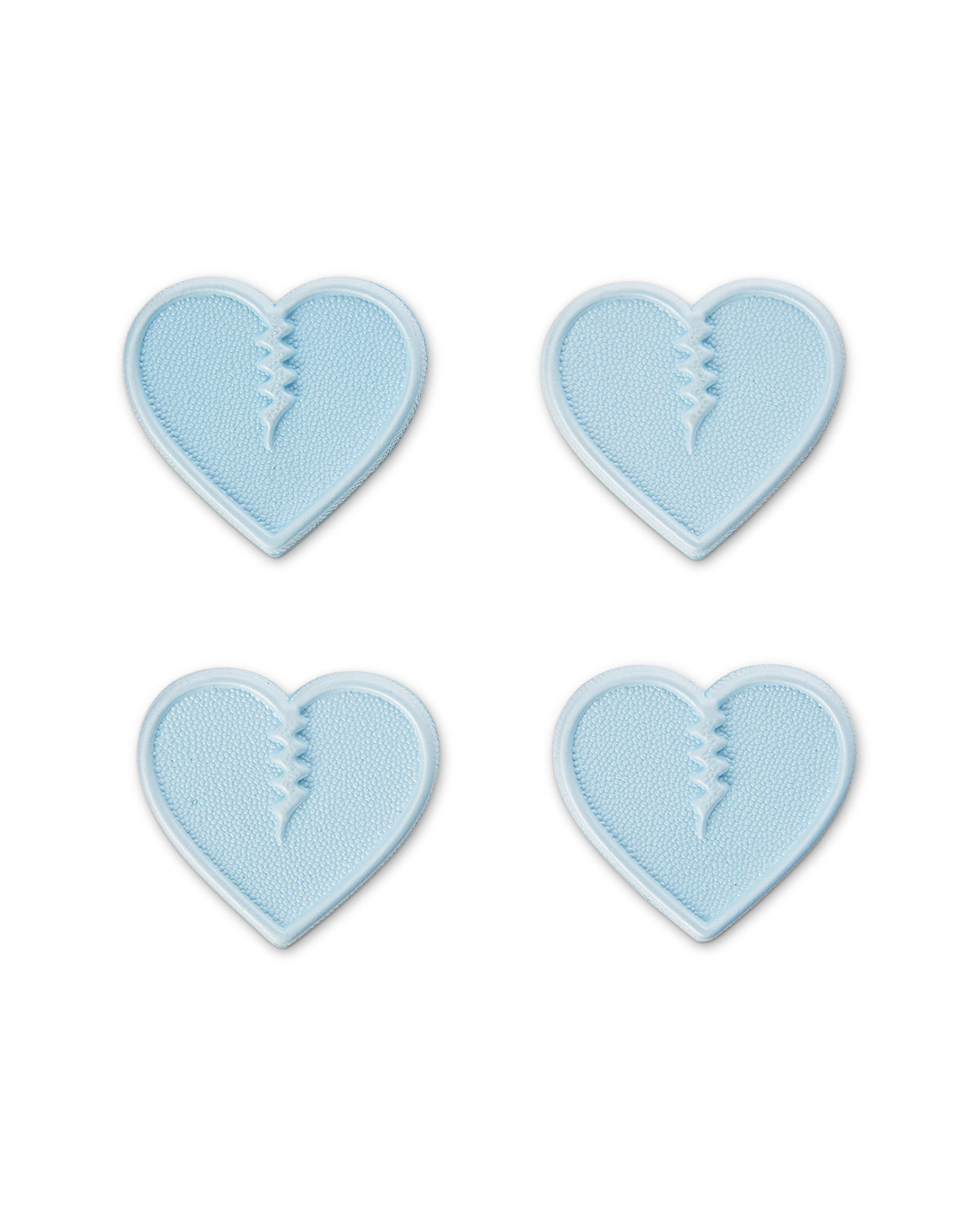 Crab Grab - Mini Hearts stomp pad foam traction top view - Powder Blue.