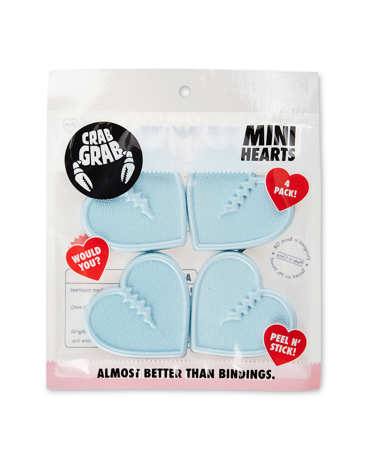 Crab Grab - Mini Hearts stomp pad foam traction in packaging - Powder Blue.