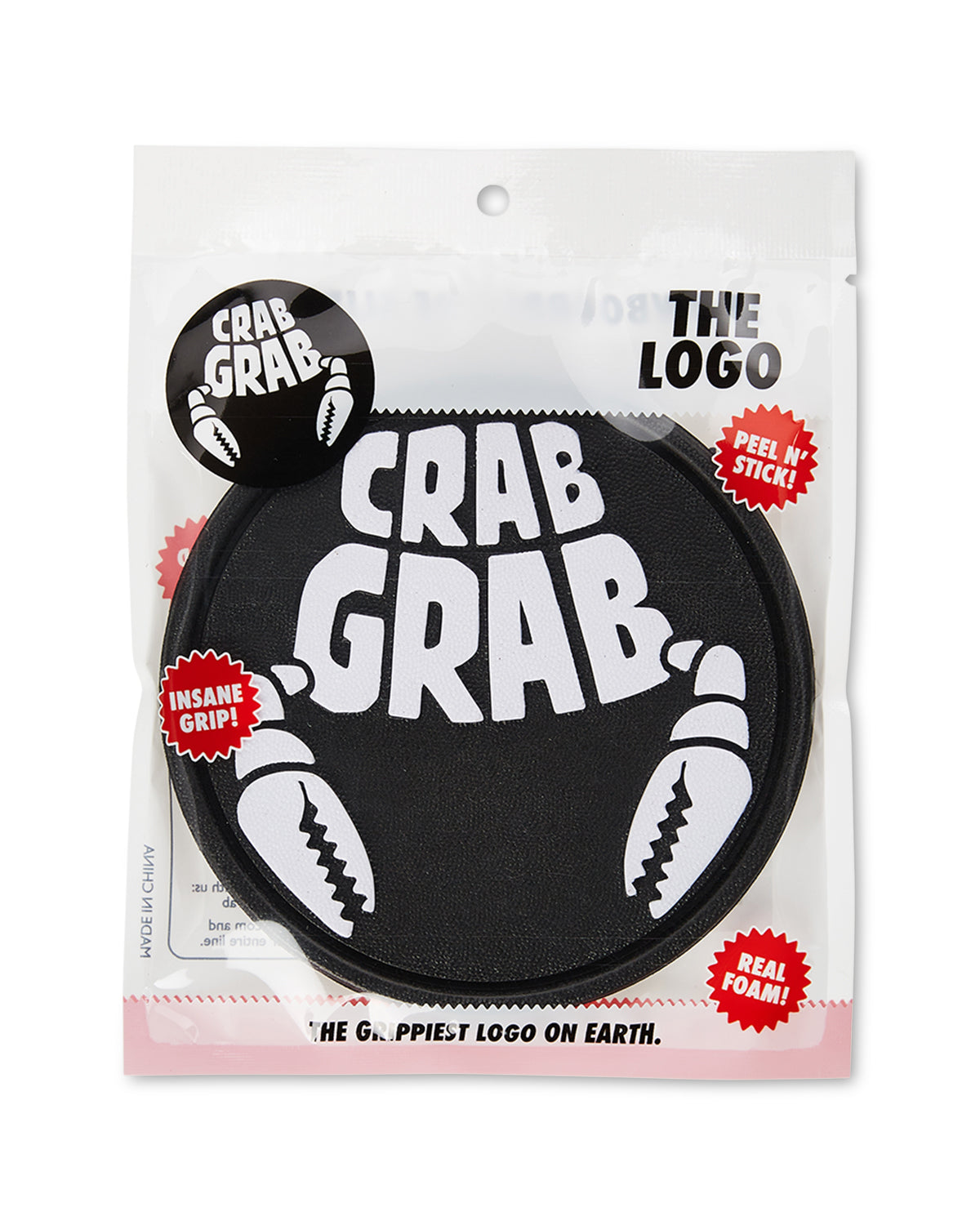 Crab Grab - The Logo stomp pad, packaging view.