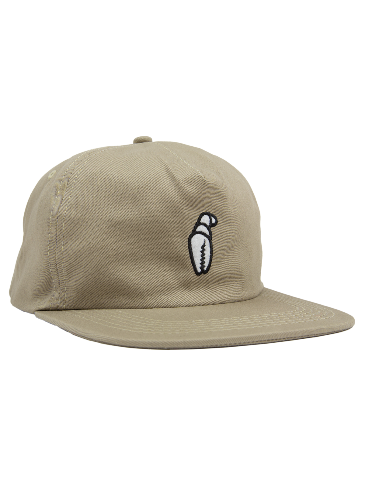 Crab Grab 5 panel hat claw cap in khaki.